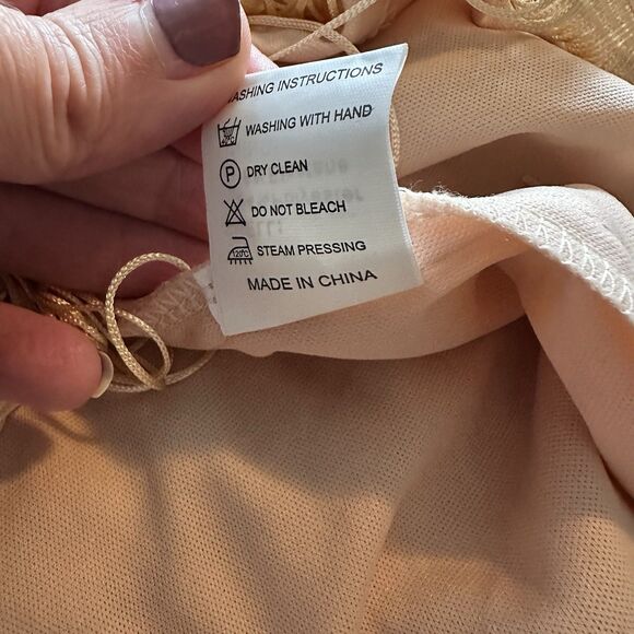 Unique Retro Flapper Dress L Sequin Beaded Showgirl Fringe 20s Gatsby Burlesque - Picture 12 of 12